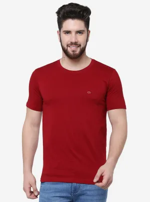 Red Solid Slim Fit T-Shirt | JadeBlue