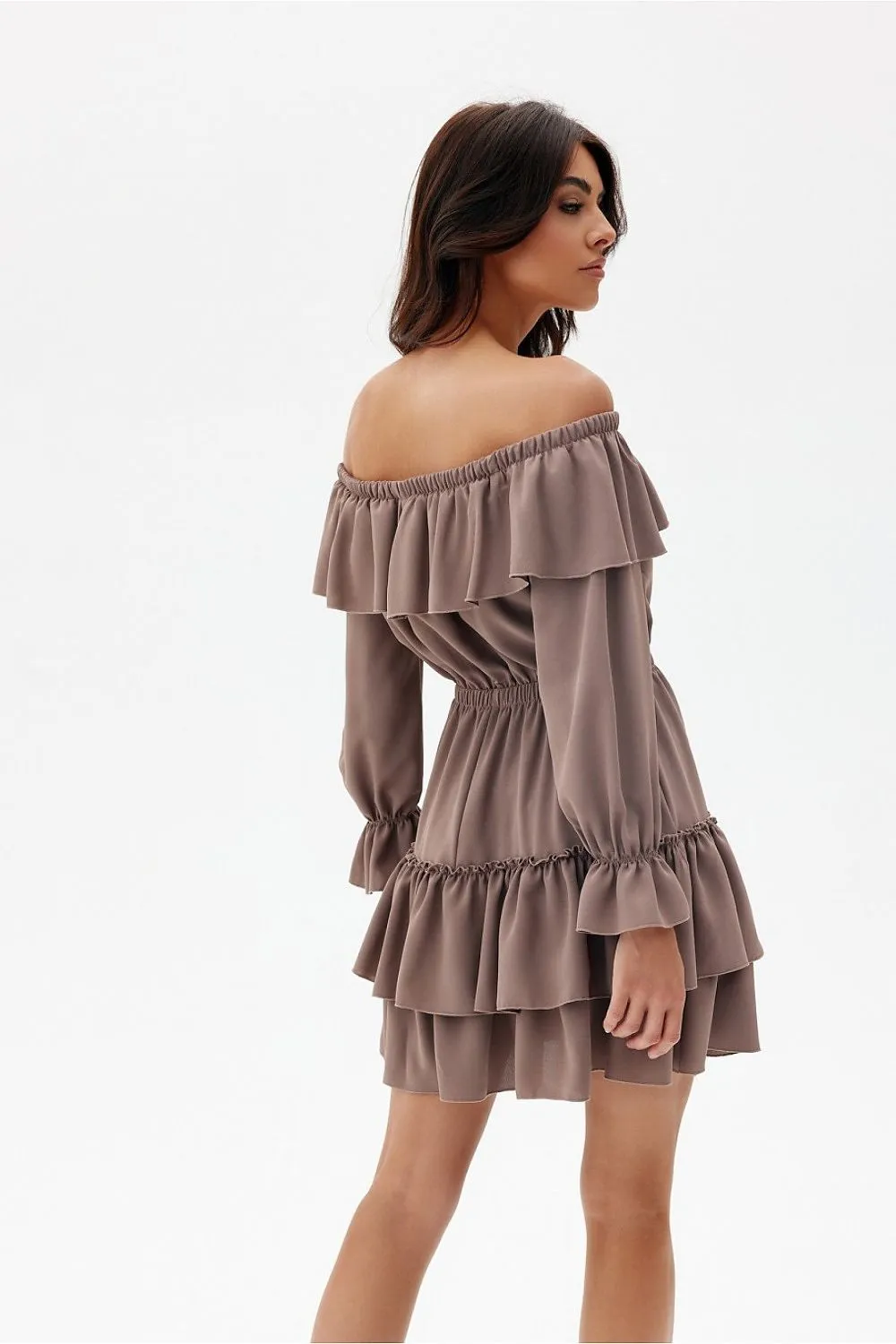 Ruffled Off-Shoulder Mini Dress