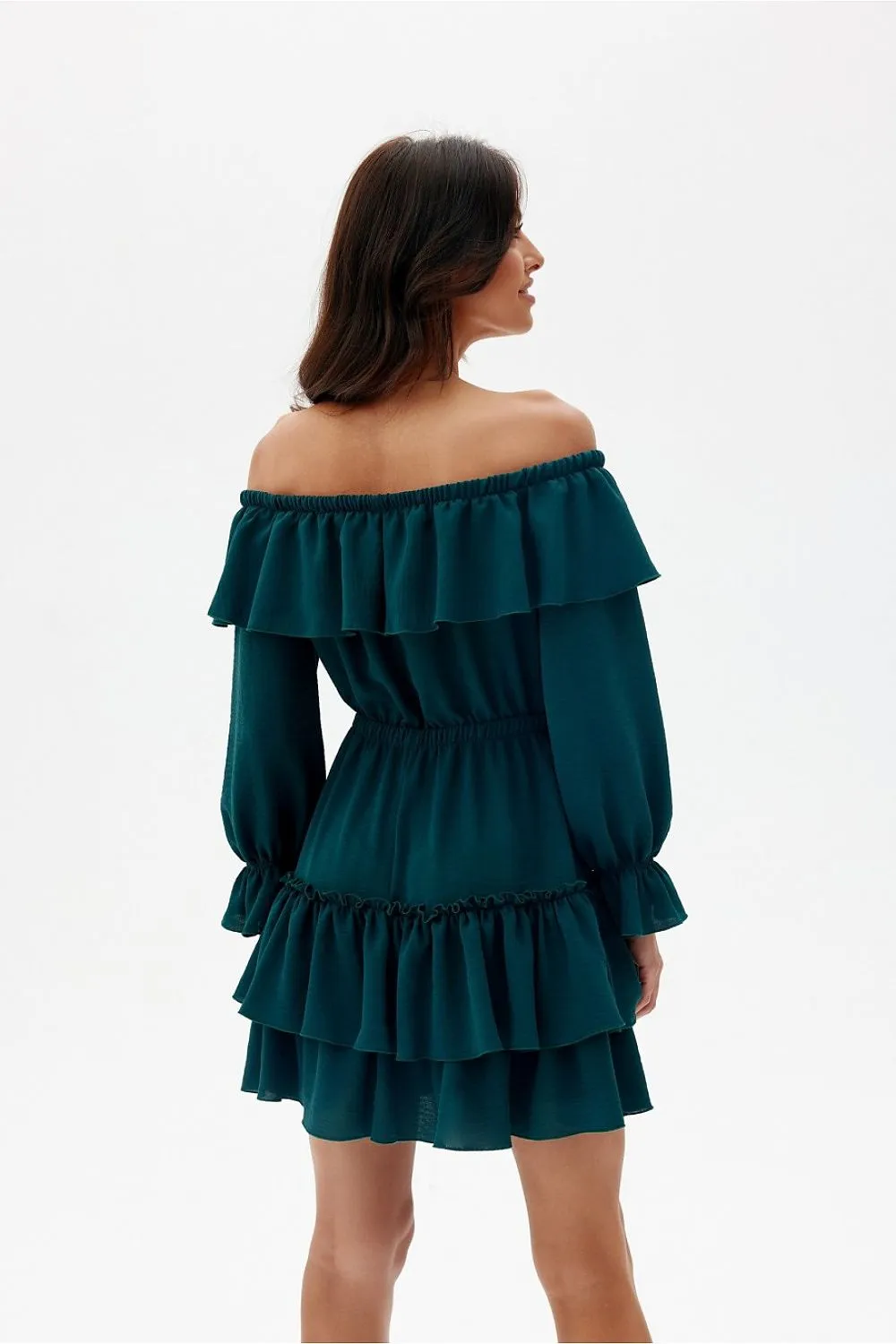 Ruffled Off-Shoulder Mini Dress