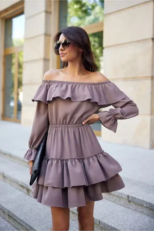 Ruffled Off-Shoulder Mini Dress