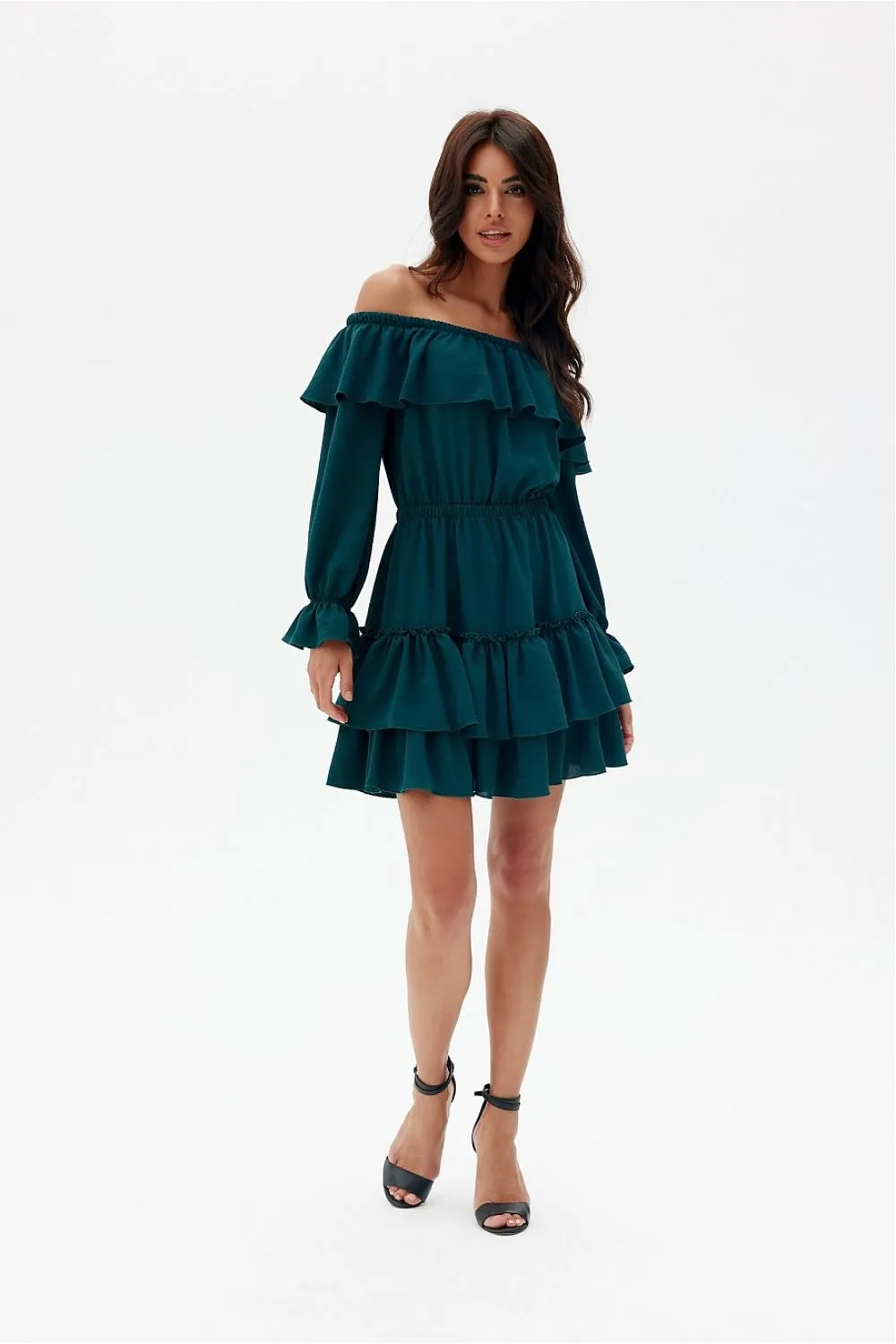 Ruffled Off-Shoulder Mini Dress