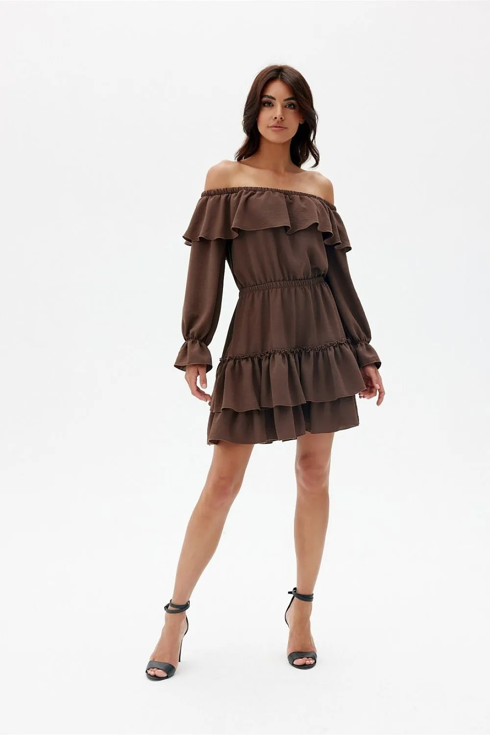 Ruffled Off-Shoulder Mini Dress