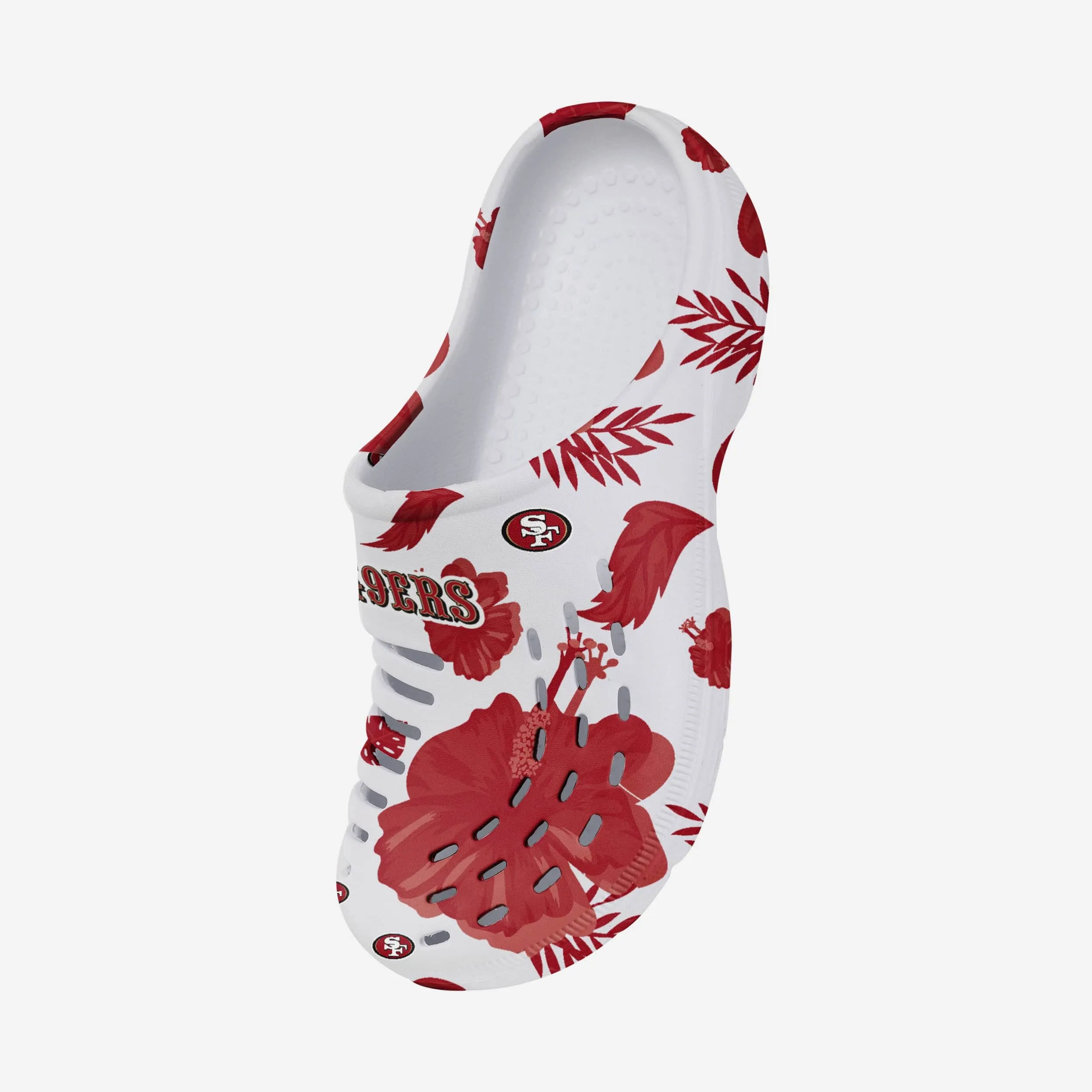 San Francisco 49ers Womens Floral White Clog