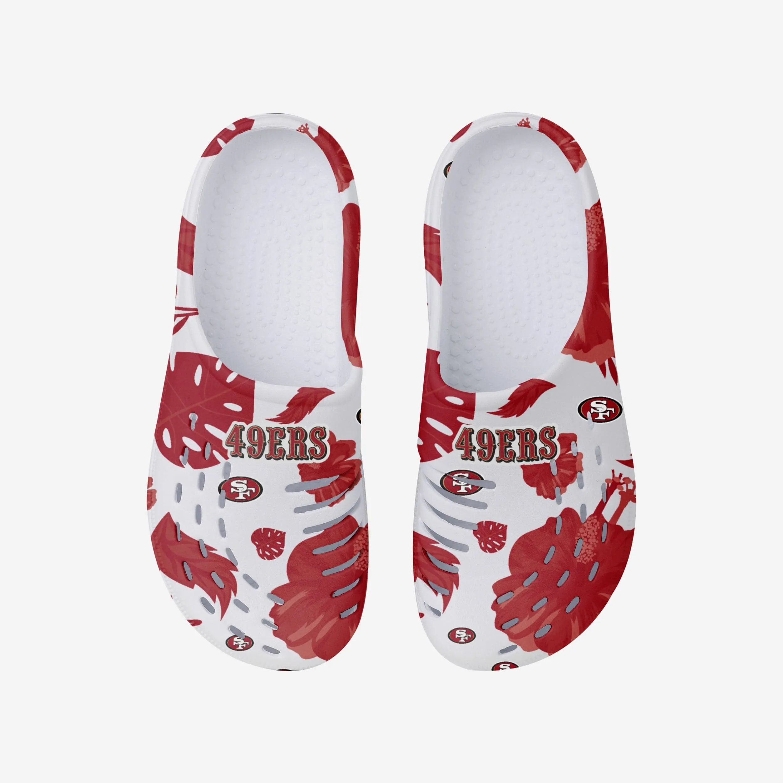 San Francisco 49ers Womens Floral White Clog