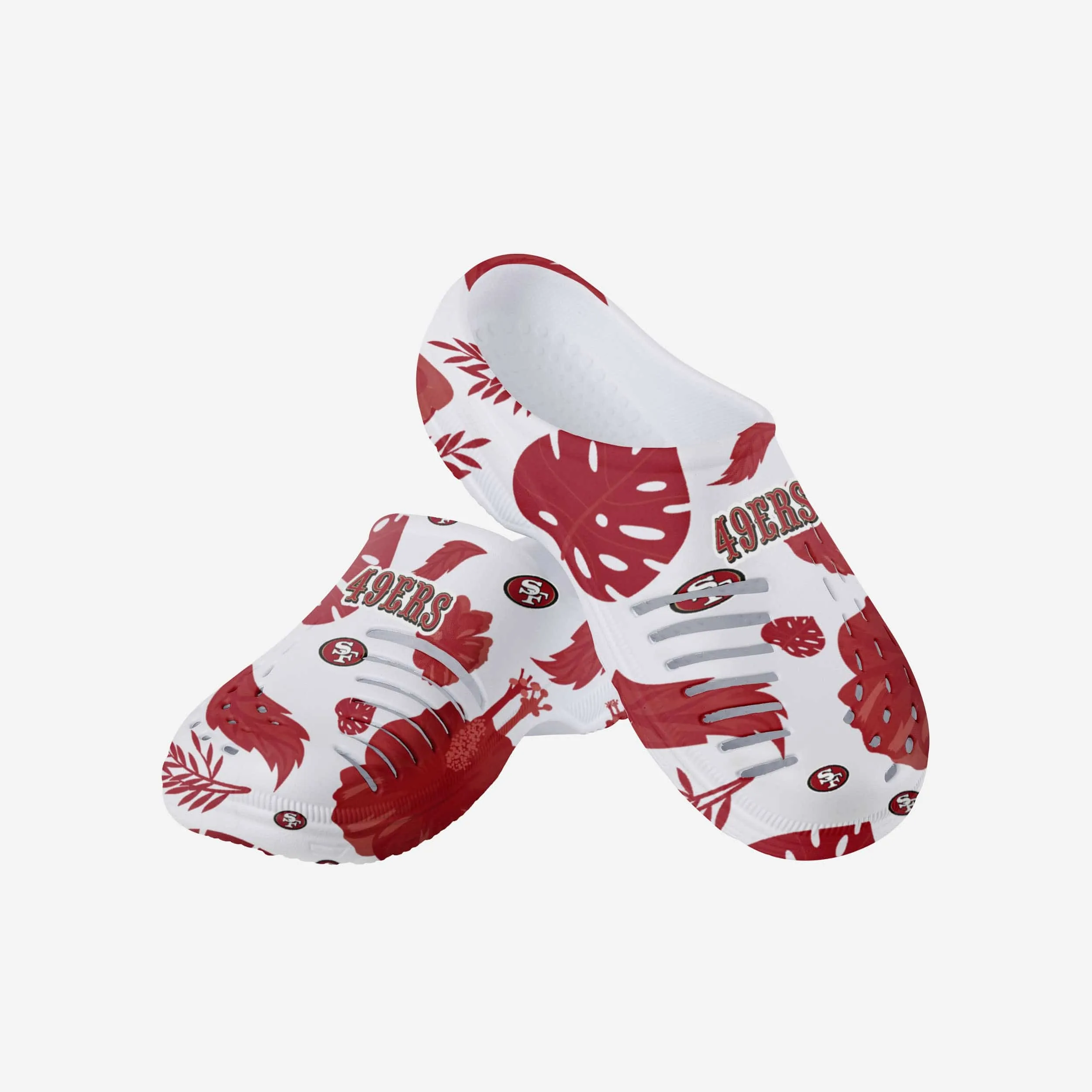 San Francisco 49ers Womens Floral White Clog