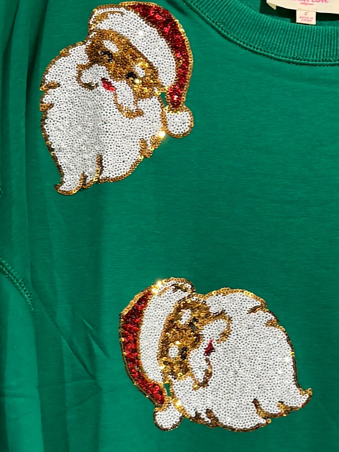 Santa Sequin Loose Fit Sweatshirt