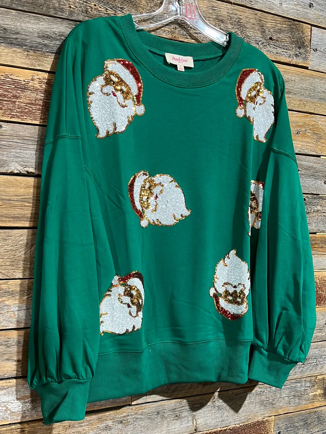 Santa Sequin Loose Fit Sweatshirt