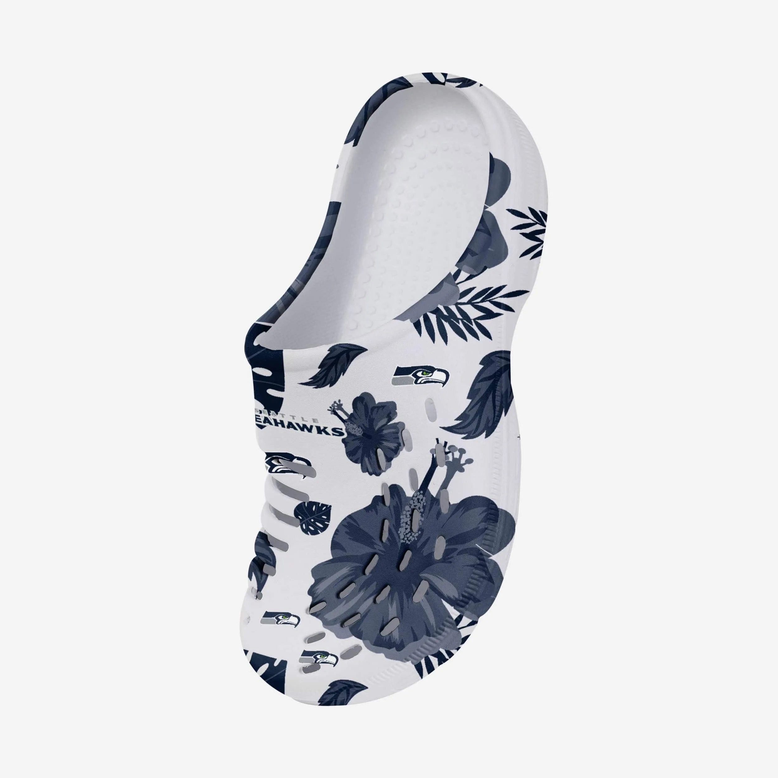 Seattle Seahawks Womens Floral White Clog