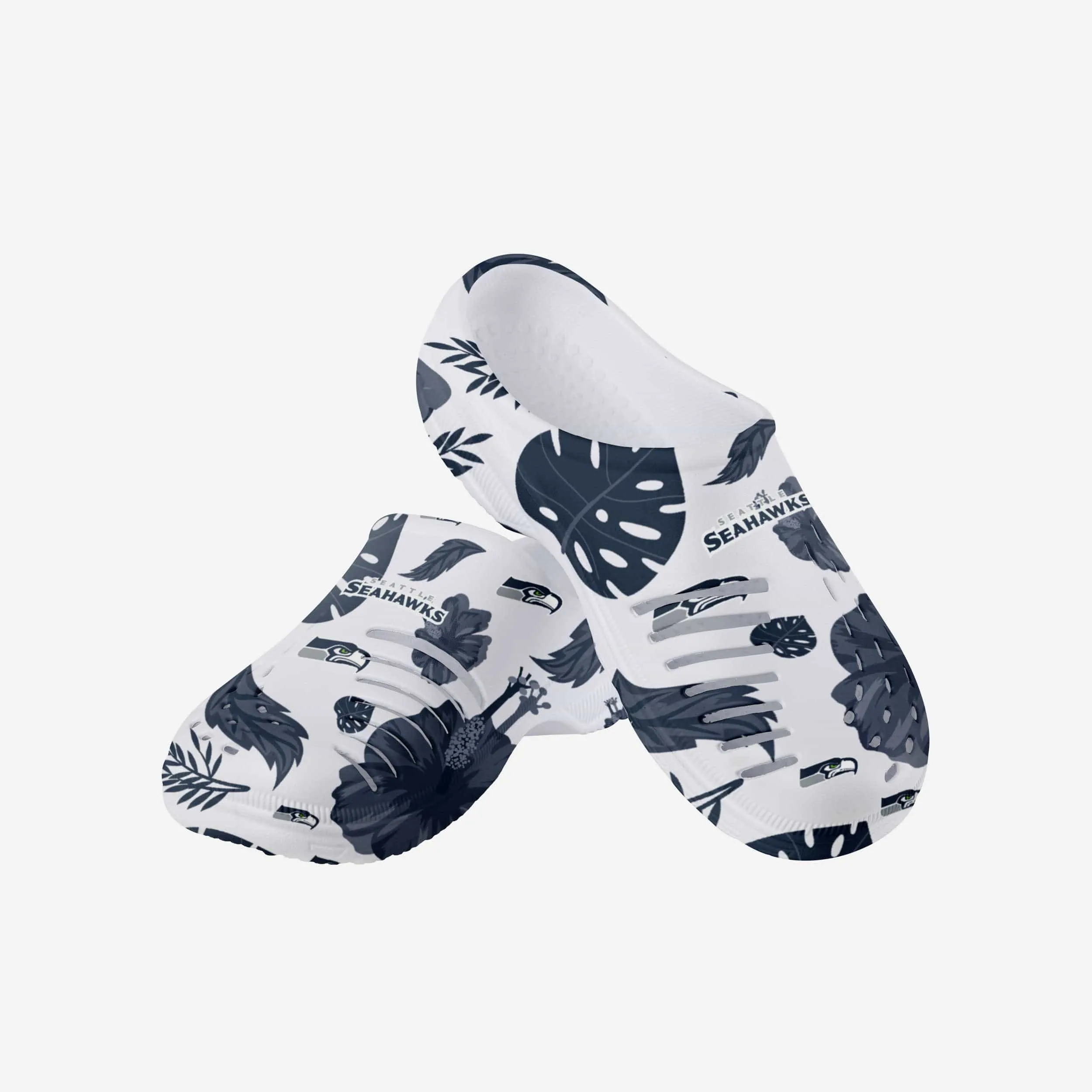 Seattle Seahawks Womens Floral White Clog