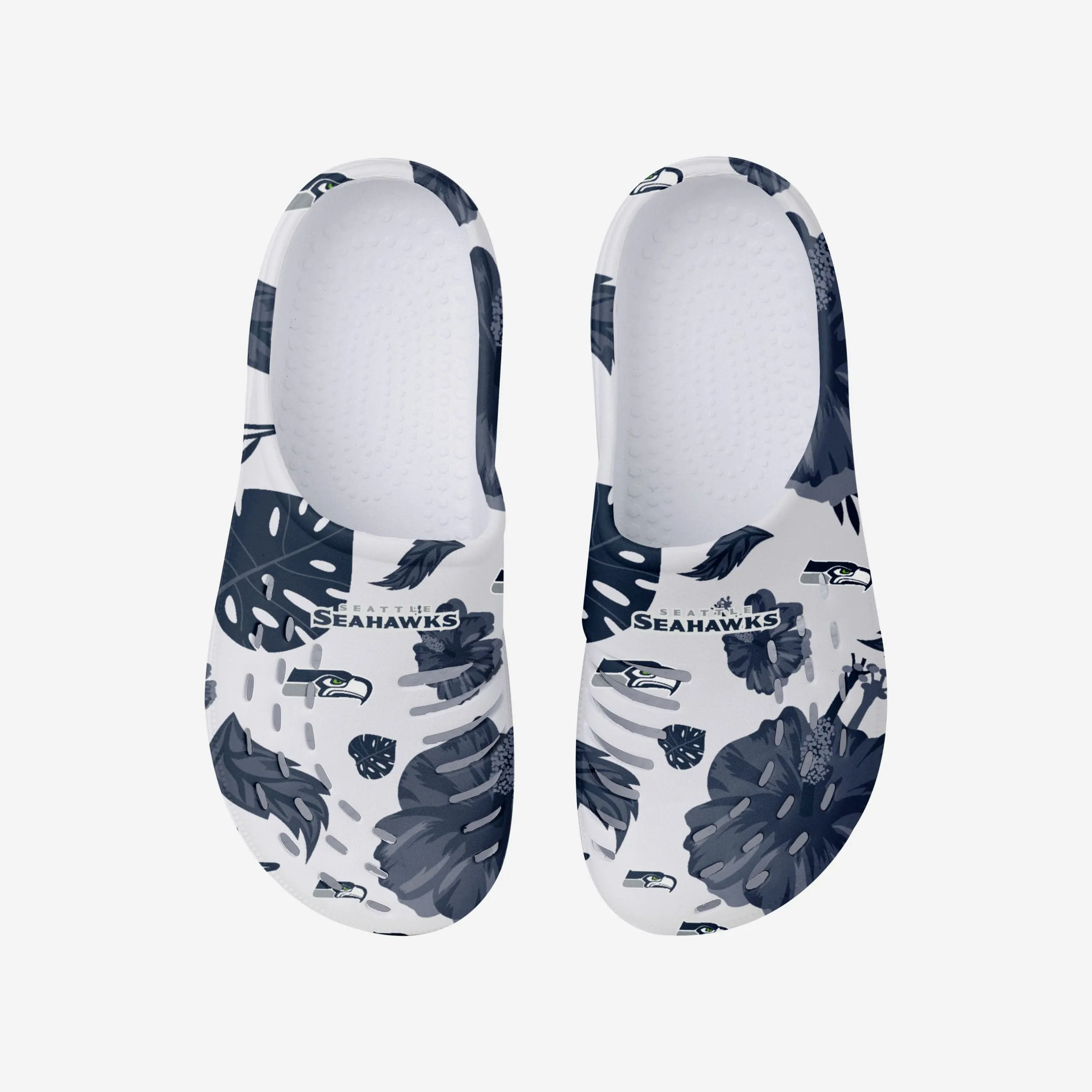 Seattle Seahawks Womens Floral White Clog