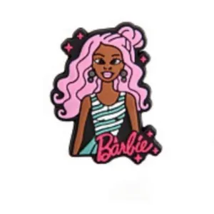 SHOE CHARMS - PINK HAIR BLACK BARBIE