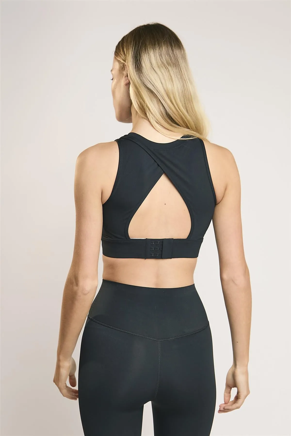 Signature Black Open-Back Crop-Top