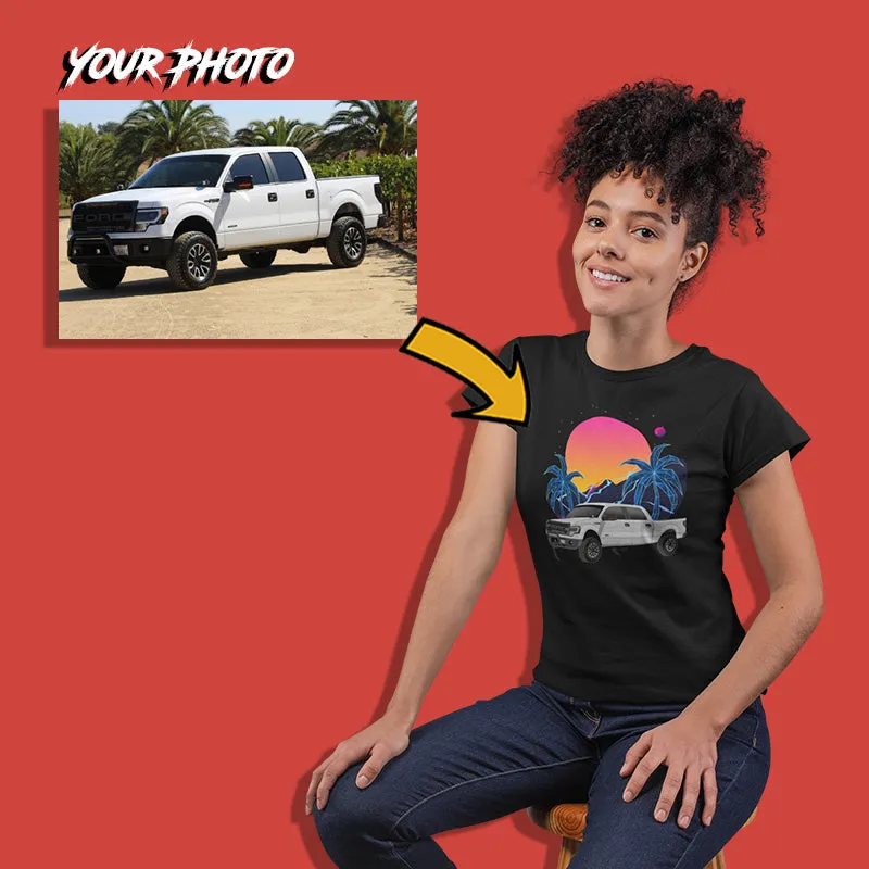 Trucks | Custom Print for Women | Fitted T-shirt