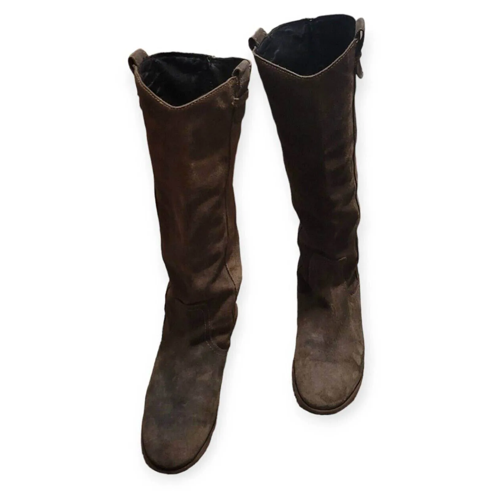 (Used) Massimo Dutti Brown Suede Cowboy Women Boots Size EU 38/ US 8