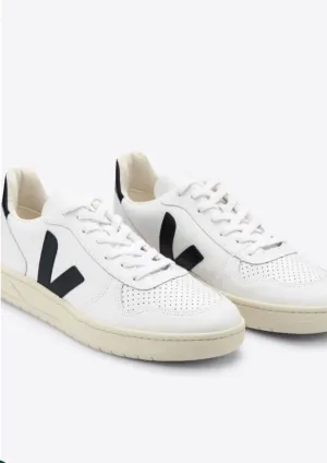 Veja V-10 Leather Extra White Black