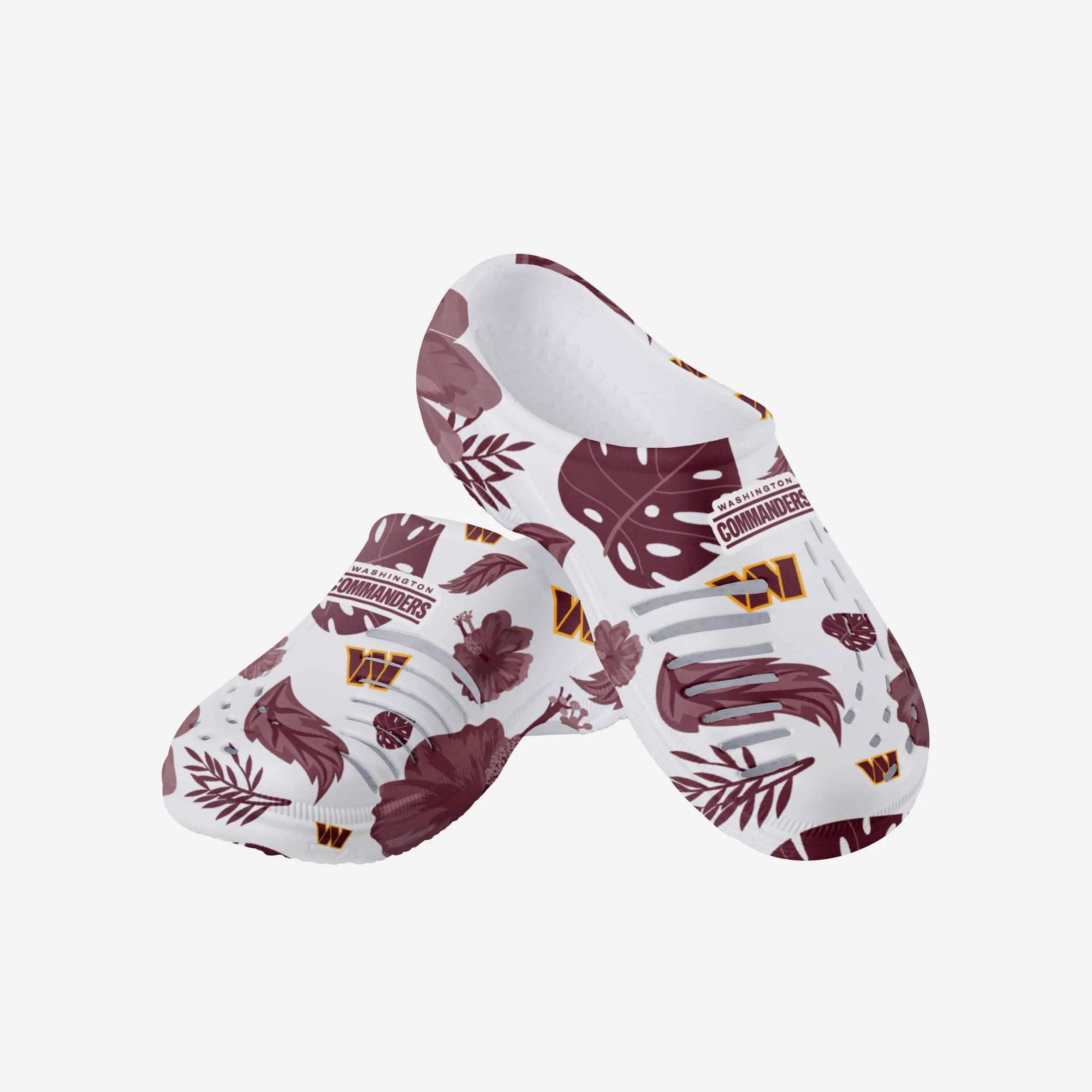 Washington Commanders Womens Floral White Clog