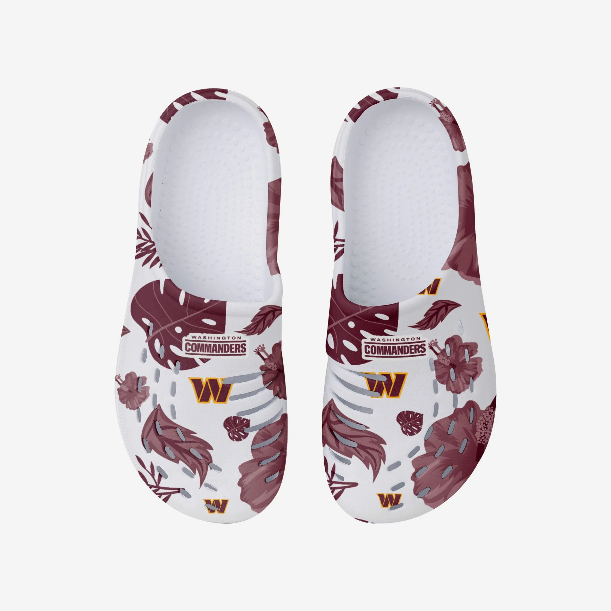 Washington Commanders Womens Floral White Clog