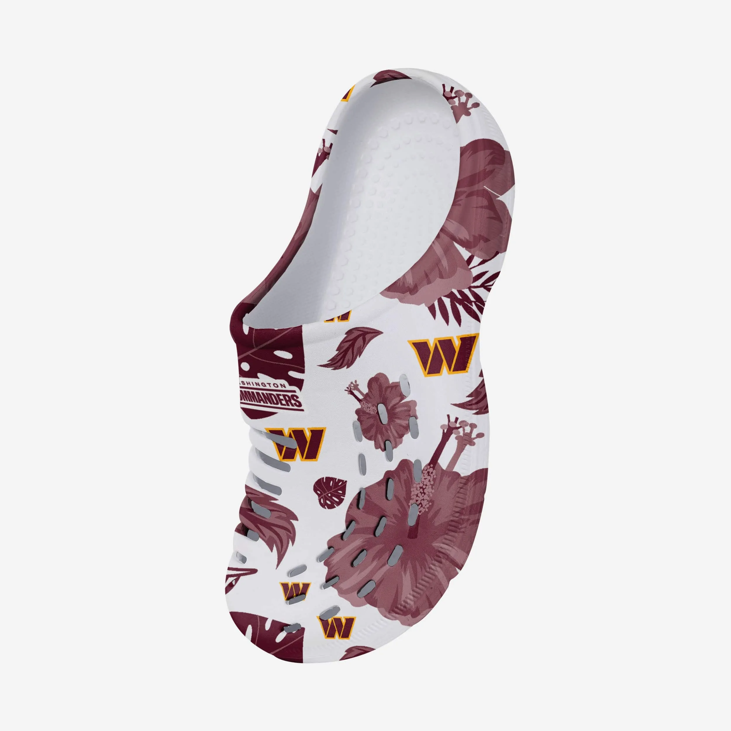 Washington Commanders Womens Floral White Clog