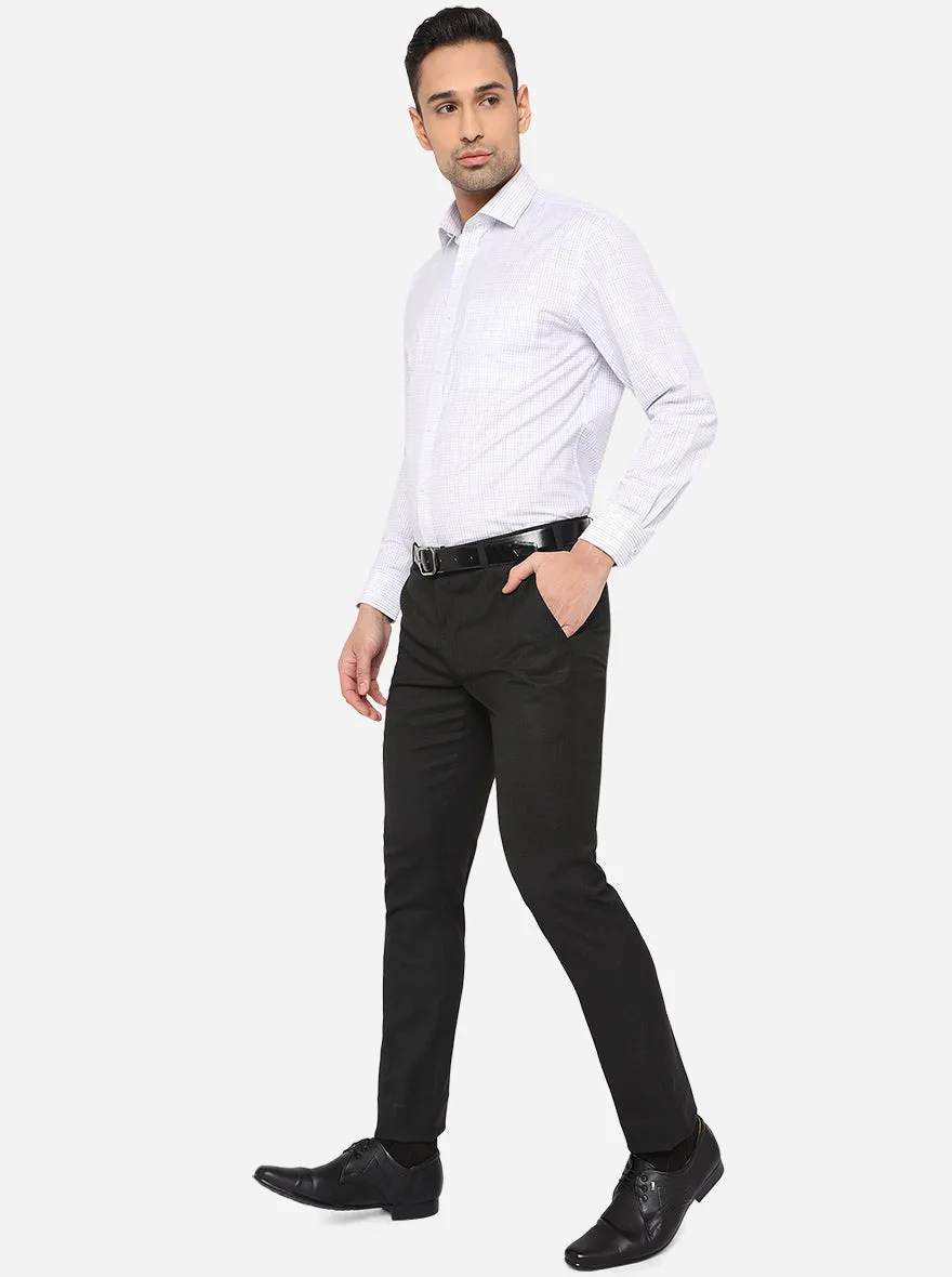 White & Blue Checked Regular Fit Formal Shirt | Greenfibre