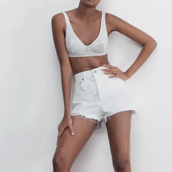 White denim shorts