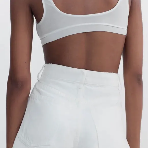 White denim shorts