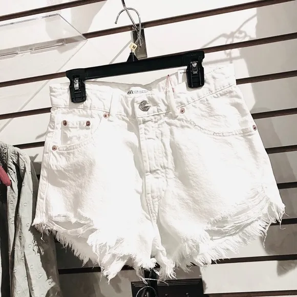 White denim shorts