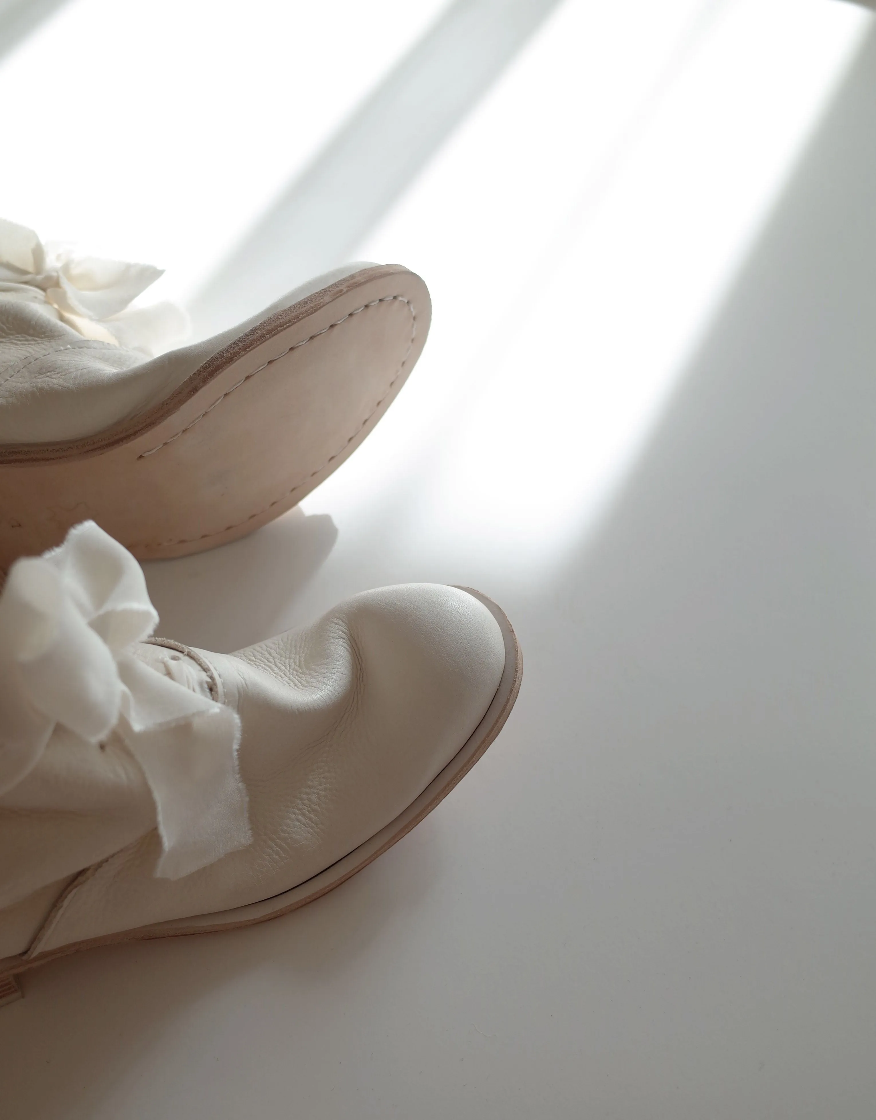 White Leather Ankle Boots