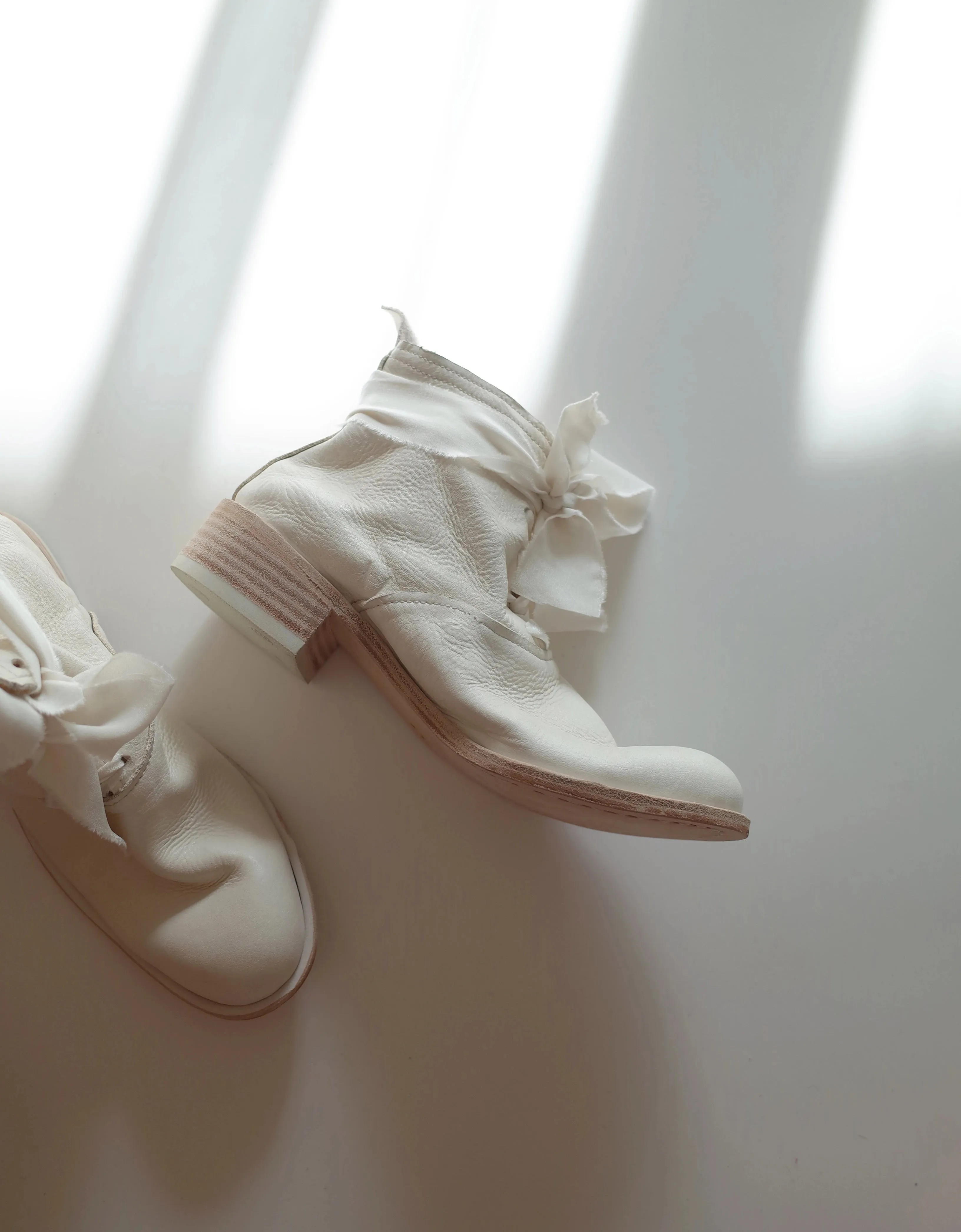 White Leather Ankle Boots