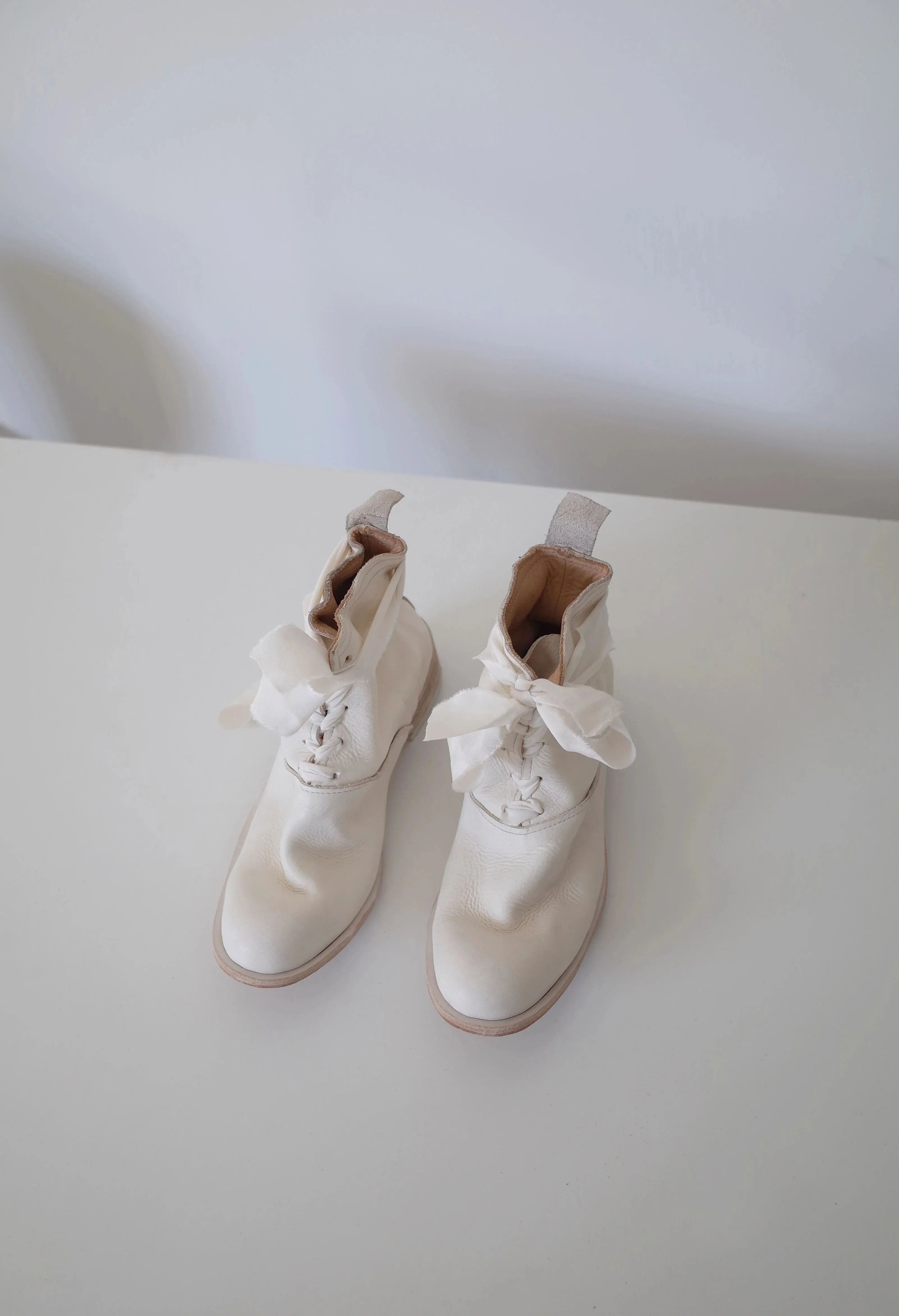 White Leather Ankle Boots