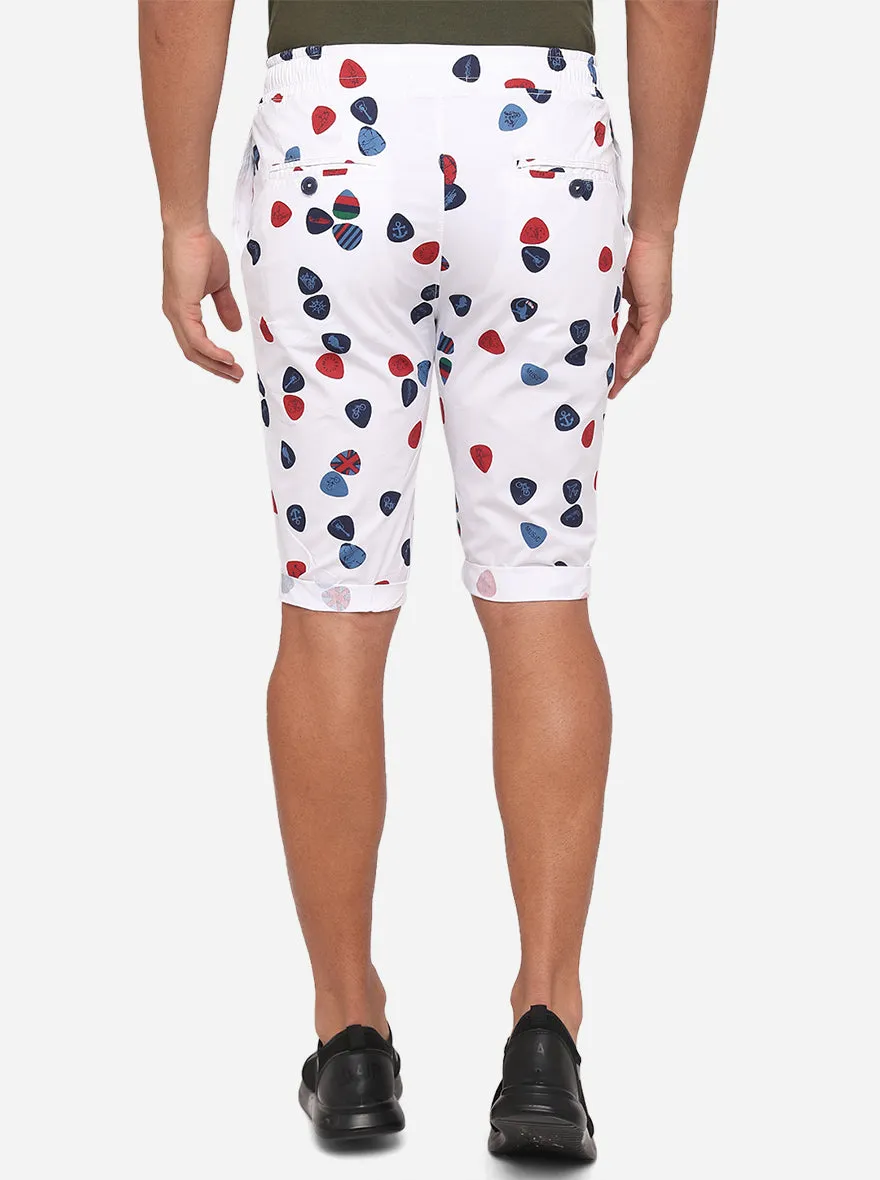 White Printed Regular Fit Capri | JadeBlue
