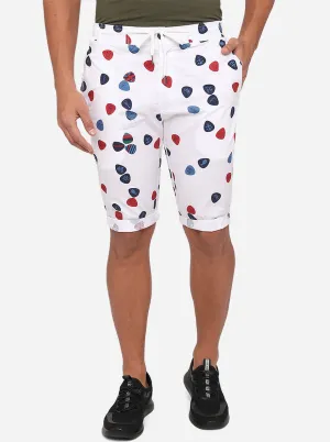 White Printed Regular Fit Capri | JadeBlue