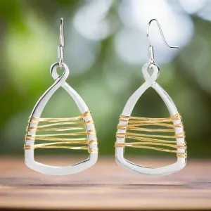 Wire Infinity Dangle Earrings - Mixed Metal