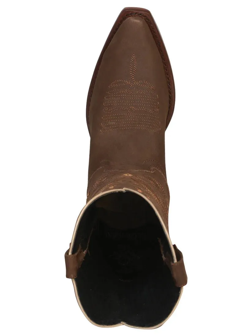 Women's Nubuck Leather Classic Retro Western Cowgirl Boots 'El General' 34513